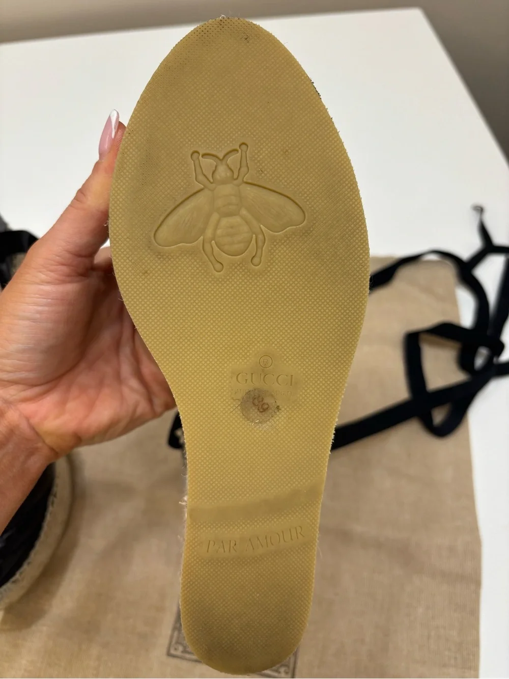 🖤 Gucci GG Marmont Matelassé Espadrille Wedges 🖤
